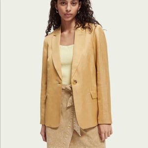 | Women Roaman’s blazer size 14w 
Single-breasted linen-blend blazer ❤️❤️❤️